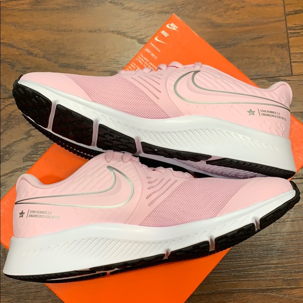 WMNS NIKE STAR RUNNER 2(GS) Pink Foam/Metallic Sil - Picture 11 of 16